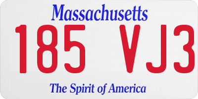 MA license plate 185VJ3