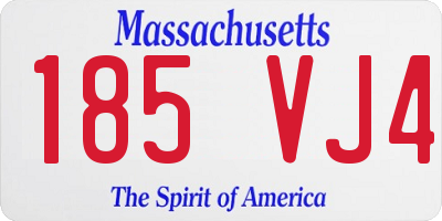 MA license plate 185VJ4