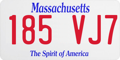 MA license plate 185VJ7