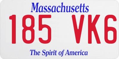 MA license plate 185VK6