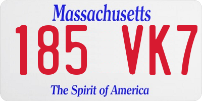 MA license plate 185VK7
