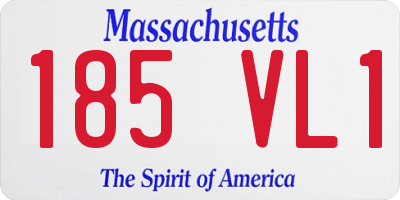 MA license plate 185VL1