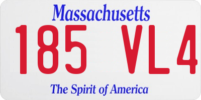 MA license plate 185VL4