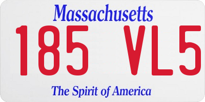 MA license plate 185VL5