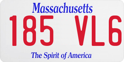 MA license plate 185VL6