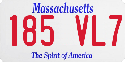 MA license plate 185VL7