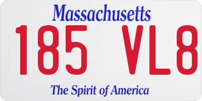 MA license plate 185VL8