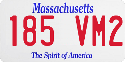 MA license plate 185VM2