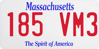 MA license plate 185VM3