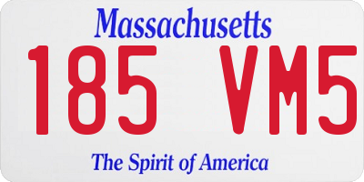 MA license plate 185VM5