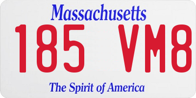 MA license plate 185VM8