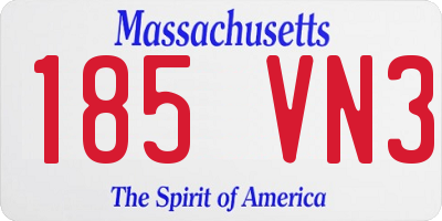MA license plate 185VN3