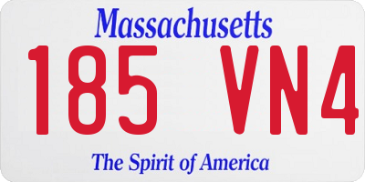 MA license plate 185VN4