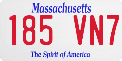 MA license plate 185VN7