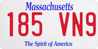 MA license plate 185VN9