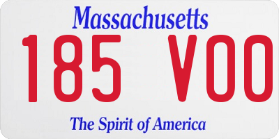 MA license plate 185VO0