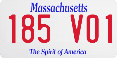 MA license plate 185VO1