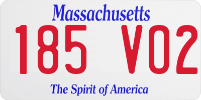 MA license plate 185VO2