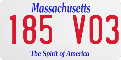 MA license plate 185VO3
