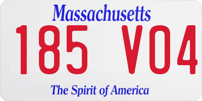 MA license plate 185VO4