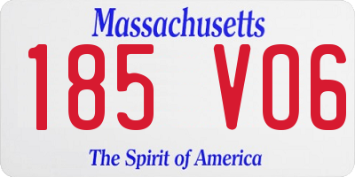 MA license plate 185VO6