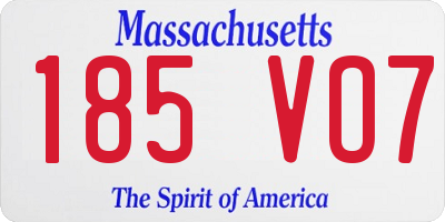 MA license plate 185VO7
