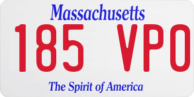 MA license plate 185VP0