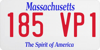 MA license plate 185VP1