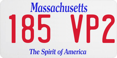 MA license plate 185VP2