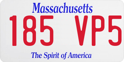 MA license plate 185VP5