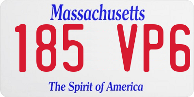 MA license plate 185VP6