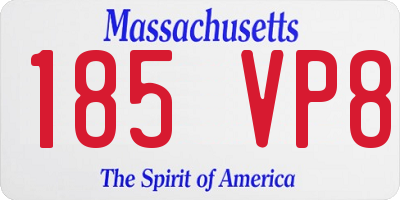 MA license plate 185VP8