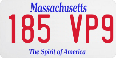 MA license plate 185VP9