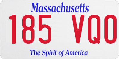 MA license plate 185VQ0