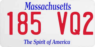 MA license plate 185VQ2