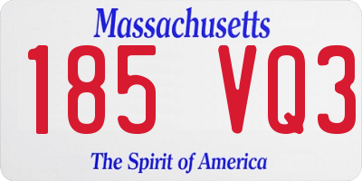 MA license plate 185VQ3