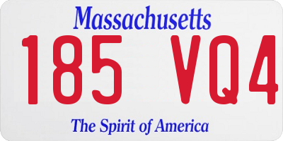 MA license plate 185VQ4