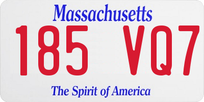 MA license plate 185VQ7