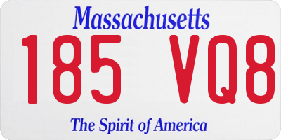 MA license plate 185VQ8