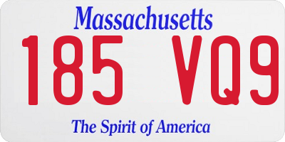 MA license plate 185VQ9