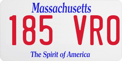 MA license plate 185VR0