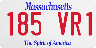 MA license plate 185VR1