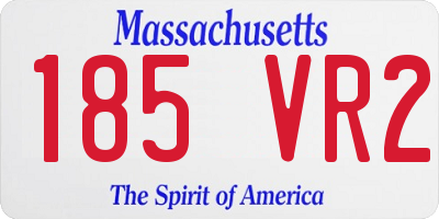 MA license plate 185VR2