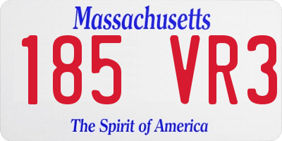 MA license plate 185VR3