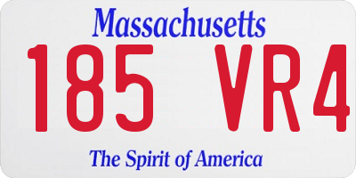 MA license plate 185VR4