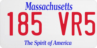 MA license plate 185VR5
