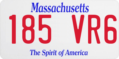 MA license plate 185VR6