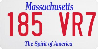MA license plate 185VR7