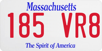 MA license plate 185VR8