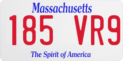 MA license plate 185VR9